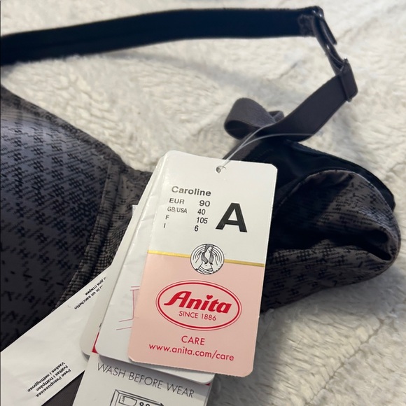 Anita Black and Gray Patterned Bra - Picture 2 of 4